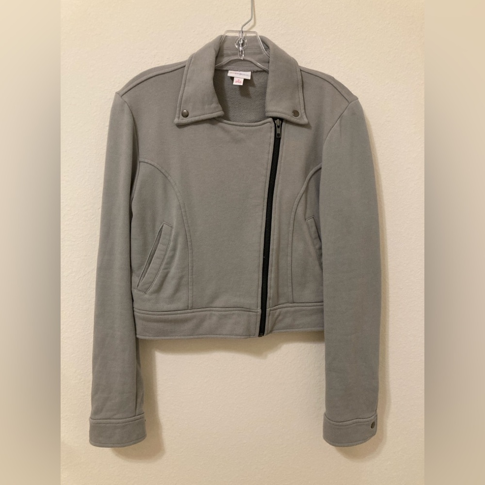 LuLaRoe Solid Gray Presley Moto Jacket Size S